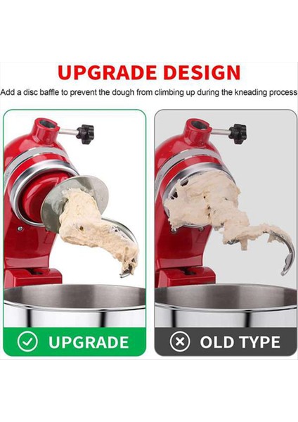 Kitchenaid 4,5-5 Quart Eğimli Kafa Stand Mikser Ataşmanları Için Paslanmaz Çelik Düz Çırpıcı Hamur Kancası (Yurt Dışından) fiyatları