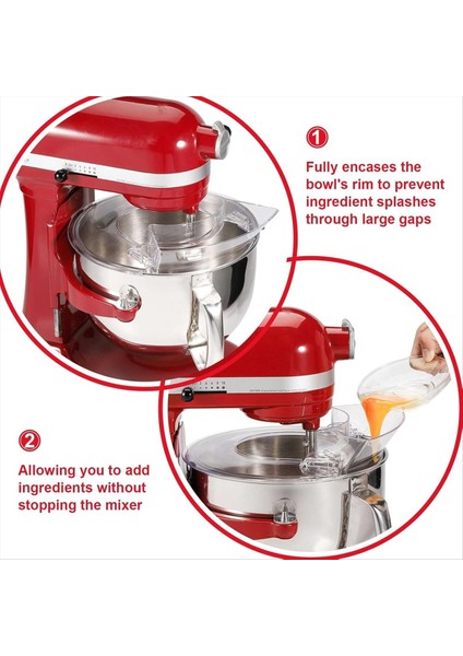 Kitchenaid 5,5-7 Quart Kase Kaldırmalı Stand Mikser Için Çıkarılabilir Dökme Kanallı Sıçrama Koruyucu (Yurt Dışından) fiyatları
