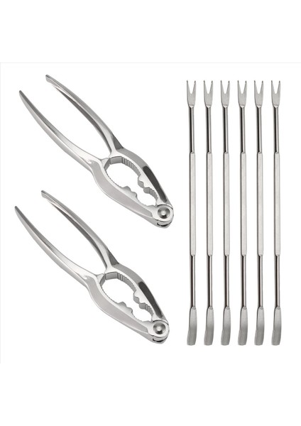 8 Parçalı Deniz Ürünleri Alet Seti, Paslanmaz Çelik Yengeç Bacak Kırıcı ve Çatal Fındık Kırıcı Seti Kabuklu Deniz Ürünleri Soyucu (Yurt Dışından) fırsatları