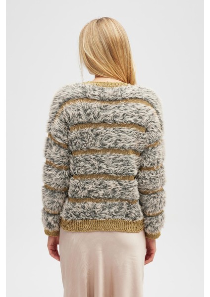 Yona Kadın Triko Kazak - Bej Melanj