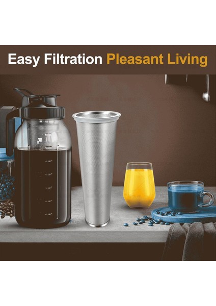 2 Adet Soğuk Demleme Kahve Filtresi, Paslanmaz Çelik Gıda Sınıfı, Kahve Makinesi, Çay Makinesi, Su Filtresi, Geniş Ağızlı Kavanoz 64OZ (Yurt Dışından) fırsatları