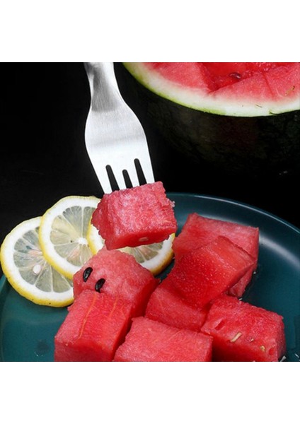 5 Adet 2-In-1 Paslanmaz Çelik Meyve Kesici Çift Meyve Çatalları Dilimleme Bıçağı Karpuz Çatal Dilimleme Kesici Dilimleme Aracı (Yurt Dışından) fırsatları