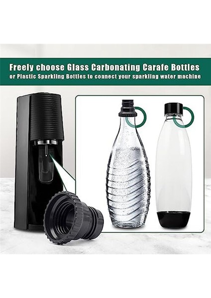 Soda Suyu Için Co2 Hızlı Bağlantı Adaptörü, Hızlı Bağlantılı Cam Soda Şişesi Için Terra Soda Buhar Makinesi ile Uyumlu (Yurt Dışından) modelleri