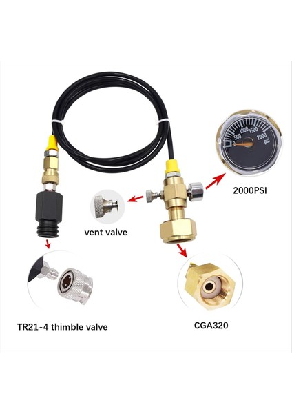 Yükseltilmiş CGA320 Co2 Tankı Adaptörü Doğrudan Soda Makinesine Bağlanır, TR21-4 Soda Su Makinesi Için Adaptör (Yurt Dışından) fırsatları