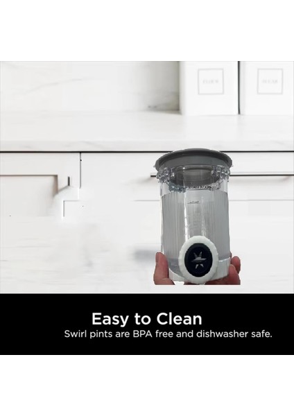 Ninja Swirl NC700 Serisi Dondurma ve Yumuşak Dondurma Makineleri Için Pintler ve Kapaklar, Bulaşık Makinesinde Yıkanabilir, XSK7PNTLD2B64B (Yurt Dışından) modelleri