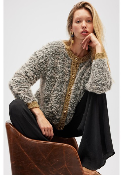 Yoko Kadın Triko Hırka - Bej Melanj indirimleri