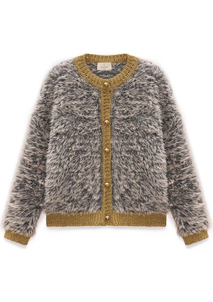 Yoko Kadın Triko Hırka - Bej Melanj