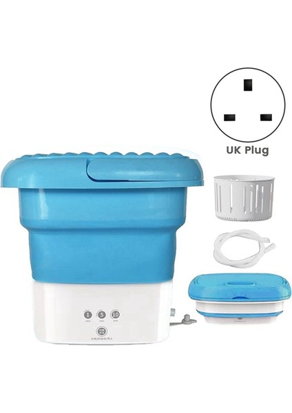 Mavi Taşınabilir Seyahat Çamaşır Makinesi, Küçük Katlanabilir Drenaj Sepeti ile Mini Katlanır Çamaşır Makinesi Kombinasyonu Ingiltere Tak (Yurt Dışından) fiyatları