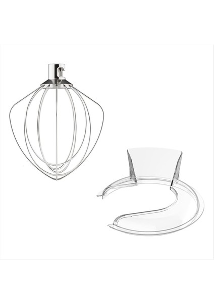 Kitchenaid 4,5-5 Qt Mikser Kabı Için Dökme Kalkanı ve Kitchenaid Stand Mikser Aksesuarları Için 6 Tel Çırpıcı (Yurt Dışından)