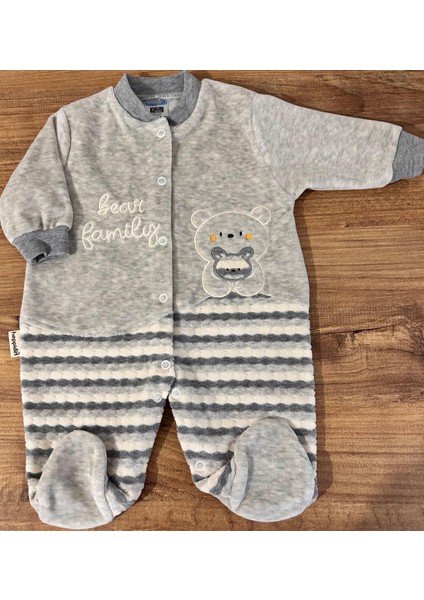 Ayıcık Desenli Çıtçıtlı Bebek Tulum