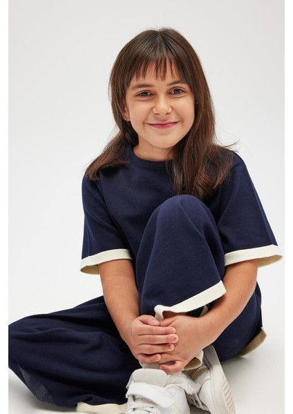 Rumi Kısa Kollu Kız Çocuk Bluz - Lacivert fiyatları