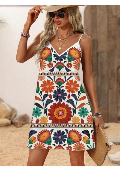 Kadın Ip Askılı V Yakalı Süprem Elbise