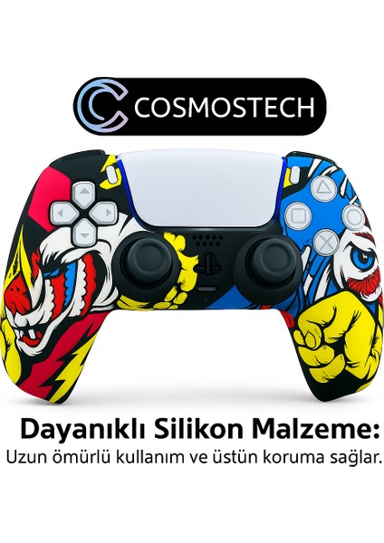 Ps5 Dualsense Joystick Koruyucu Silikon Kılıf – Yüksek Kaliteli, Esnek, Şık Beyaz Desenli Kaplama fiyatları