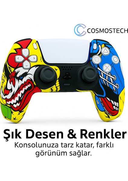 Ps5 Dualsense Joystick Koruyucu Silikon Kılıf – Yüksek Kaliteli, Esnek, Şık Beyaz Desenli Kaplama indirimleri