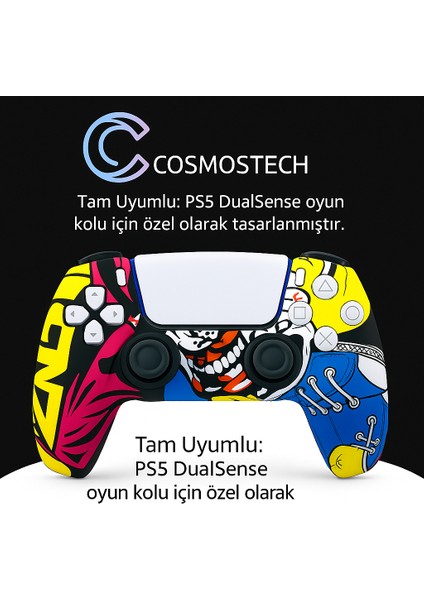 Ps5 Dualsense Joystick Koruyucu Silikon Kılıf – Yüksek Kaliteli, Esnek, Şık Beyaz Desenli Kaplama