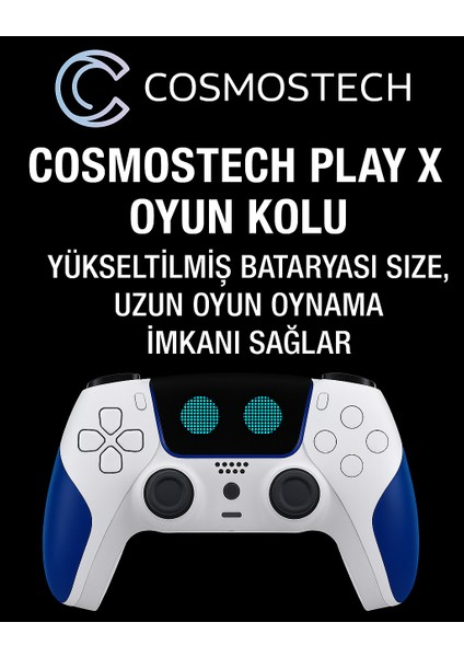 Play x Kablosuz Oyun Kolu Mavi Gamepad– Çift Titreşimli, Uzun Batarya, Ps4 / Pc / Ps5 ( Kısmı Uyumlu ) fırsatları