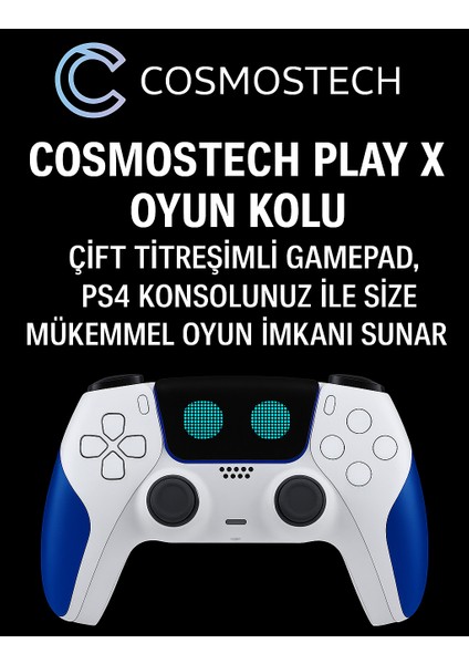 Play x Kablosuz Oyun Kolu Mavi Gamepad– Çift Titreşimli, Uzun Batarya, Ps4 / Pc / Ps5 ( Kısmı Uyumlu ) indirimleri