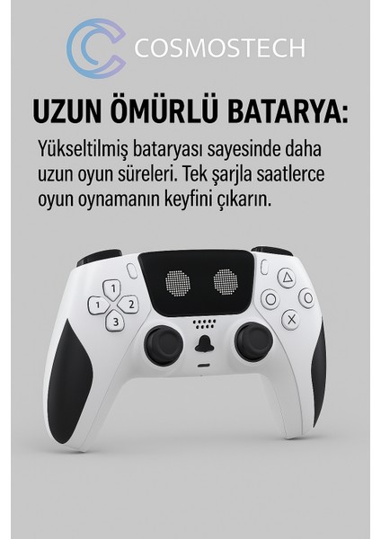 Play x Kablosuz Oyun Kolu Beyaz-Siyah Gamepad– Çift Titreşimli, Uzun Batarya, Ps4 / Pc / Ps5 ( Kısmı Uyumlu ) fırsatları