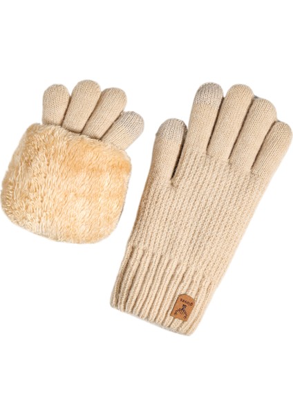 Kadın Isıtmalı, Soğuktan Koruyan, Dış Mekan Bisikleti Için Ikili Yünlü, Kalınlaştırılmış Dokunmatik Ekran Eldiveni (Yurt Dışından)