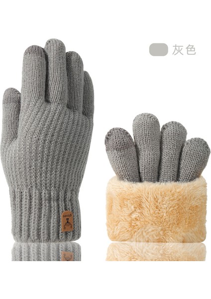 Kadın Isıtmalı, Soğuktan Koruyan, Dış Mekan Bisikleti Için Ikili Yünlü, Kalınlaştırılmış Dokunmatik Ekran Eldiveni (Yurt Dışından)