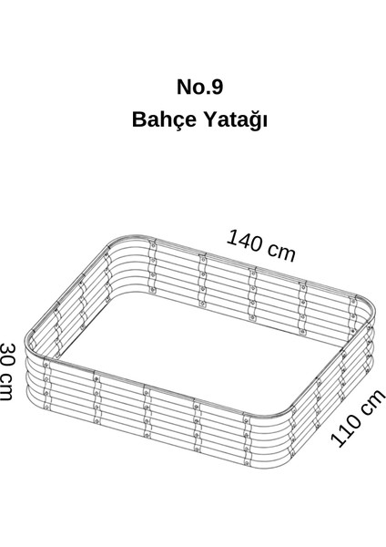 Modüler Yükseltilmiş Bahçe Yatağı Yükseltilmiş Sebze Yatağı No:9 (140X110) Gri