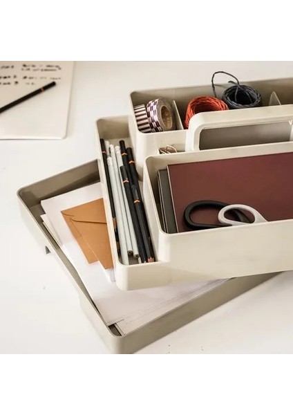 Kuggıs Masaüstü Düzenleyici Seti Gri Bej 26 x 35 x 16 cm modelleri