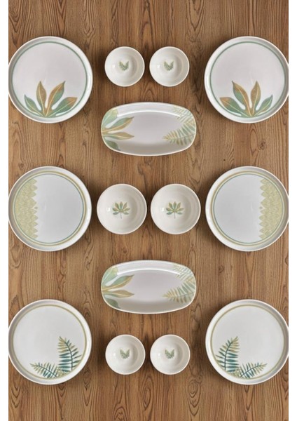 By Bambum Pianta 14 Parça Porselen Kahvaltı Takımı Kahvaltı Seti Kahvaltılık- Sunum Seti fiyatları