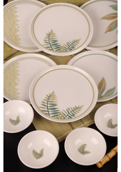 By Bambum Pianta 14 Parça Porselen Kahvaltı Takımı Kahvaltı Seti Kahvaltılık- Sunum Seti modelleri