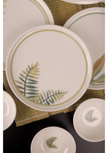 By Bambum Pianta 14 Parça Porselen Kahvaltı Takımı Kahvaltı Seti Kahvaltılık- Sunum Seti fırsatları