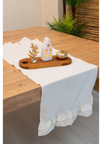 Lira | Naturel Keten Çift Fırfırlı Runner 40 x 110 fiyatları