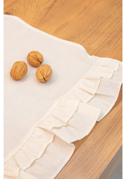 Lira | Naturel Keten Çift Fırfırlı Runner 40 x 110 indirimleri