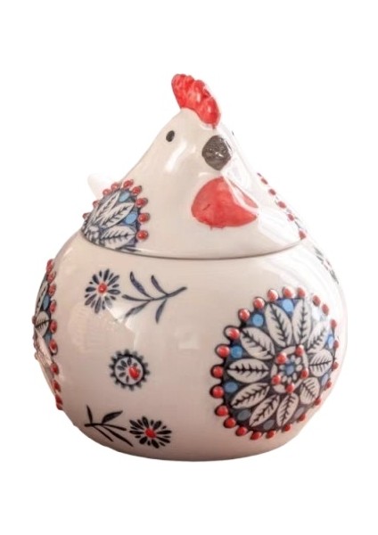 Tavuk Seramik Baharat Kavanoz Tuz Kavanoz Mutfak Ev Üst Düzey Baharat Kavanoz Nem Geçirmez Baharat Kutusu Baharatlı Kavanoz Kapak ve Kaşık (Yurt Dışından)