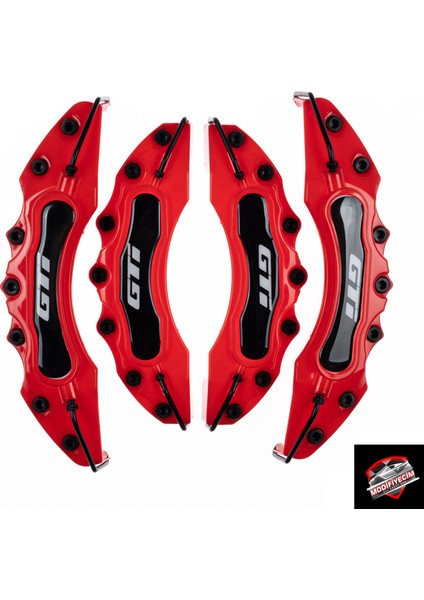 Kırmızı Gtı (Beyaz) 4'lü Kaliper Seti Yapıştırma Logolu