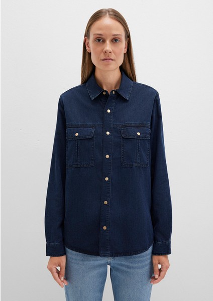 Nia Gold Premium Mürekkep Mavi Jean Gömlek 1211137-90540 modelleri