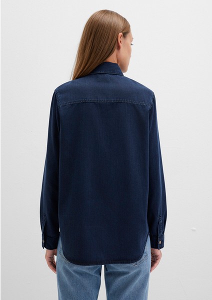 Nia Gold Premium Mürekkep Mavi Jean Gömlek 1211137-90540 fırsatları