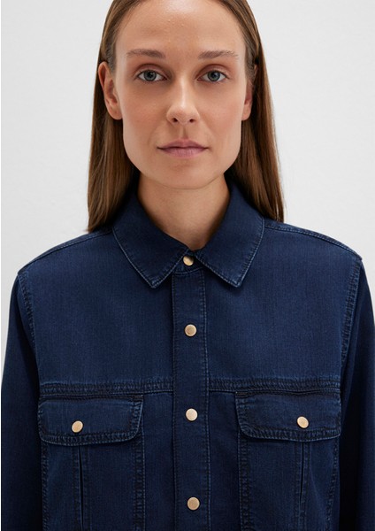 Nia Gold Premium Mürekkep Mavi Jean Gömlek 1211137-90540 indirimleri
