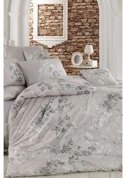 Çift Kişilik Nevresim Takımı Pamuklu Gümüş Çiçek fiyatları