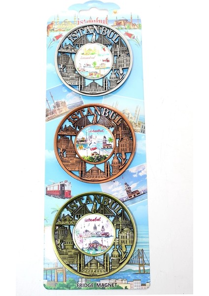 Istanbul Temalı Metal Magnet 3'lü Set ALK2891 ( Lisinya )