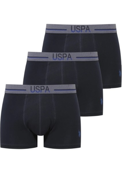 Erkek Lisanslı Uspa Lacivert Exclusive 3 Adet Boxer