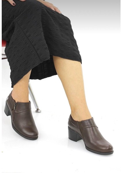 D25KA-3725 Kahve Hakiki Deri Tam Ortopedik Kadın Casual Günlük Ayakkabı