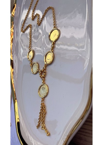 Göz Kamaştıran Altın Kaplama Çeyrek/yarım Altın Görünümlü Kolye!