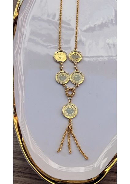 Göz Kamaştıran Altın Kaplama Çeyrek/yarım Altın Görünümlü Kolye! fırsatları