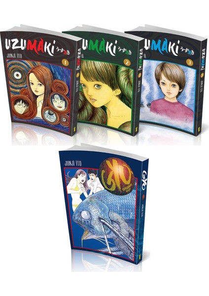Uzumaki 1-2-3 ve Gyo | 4'lu Manga Set - Junji Ito