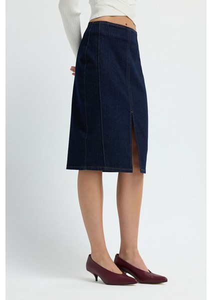 Dikiş Detaylı Etek Lacivert 12745845000 fiyatları