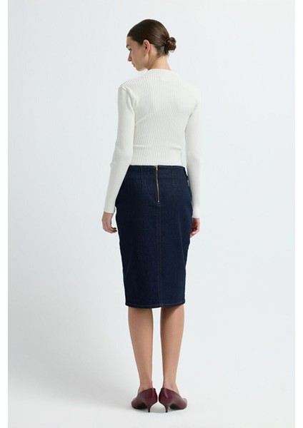 Dikiş Detaylı Etek Lacivert 12745845000 indirimleri