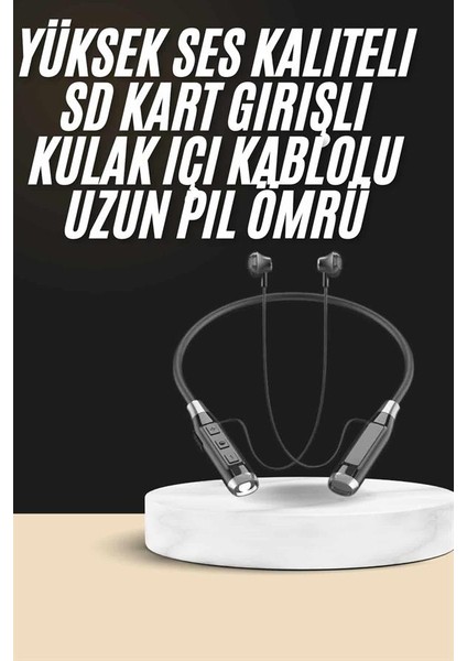 Boyun Bantlı Sd Kart Girişli Yüksek Perfomanslı Bluetooth Kulaklık - M992R807-K65992