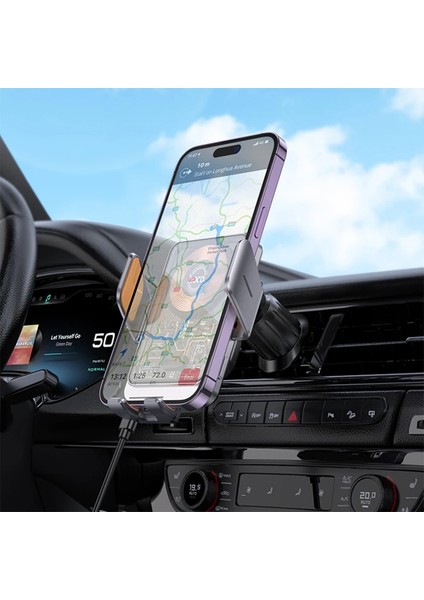 Hoco Hw7 Transparent Discovery Edition Kablosuz Şarjlı Araç Içi Havalandırma Telefon TUTUCU-(1903) fırsatları