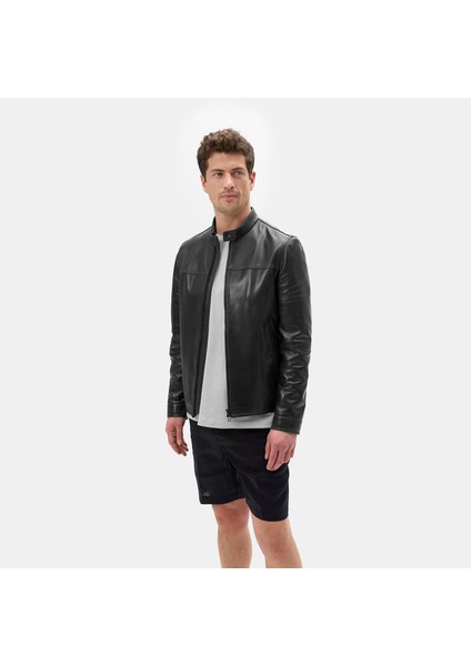 Dyami Siyah Erkek Deri Mont
