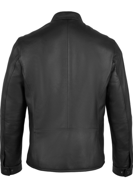 Dyami Siyah Erkek Deri Mont modelleri