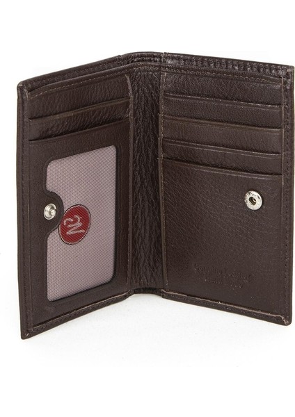 Hakiki Deri 14 Kart Bölmeli Dik Cüzdan Kahve modelleri